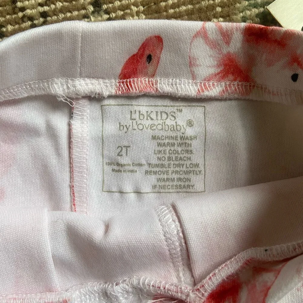 NWT L'oved Baby GOTS Organic Cotton Toddler Shorts Coral Pink Fish Print Size 2T